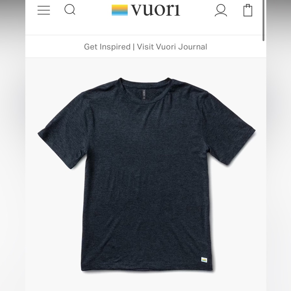 Vuori men’s strato tech tee - navy heather size M